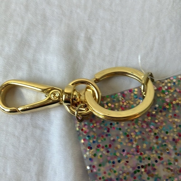 Kate Spade:Why Hello There ID clip-Multi Glitter- Gold tone- 5”x3”-has tiny mark - Picture 9 of 16
